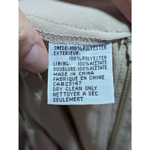 Talbots Women's Tan 2 Piece Set Lined Beaded Top and Maxi Skirt Size 10 - Picture 8 of 10